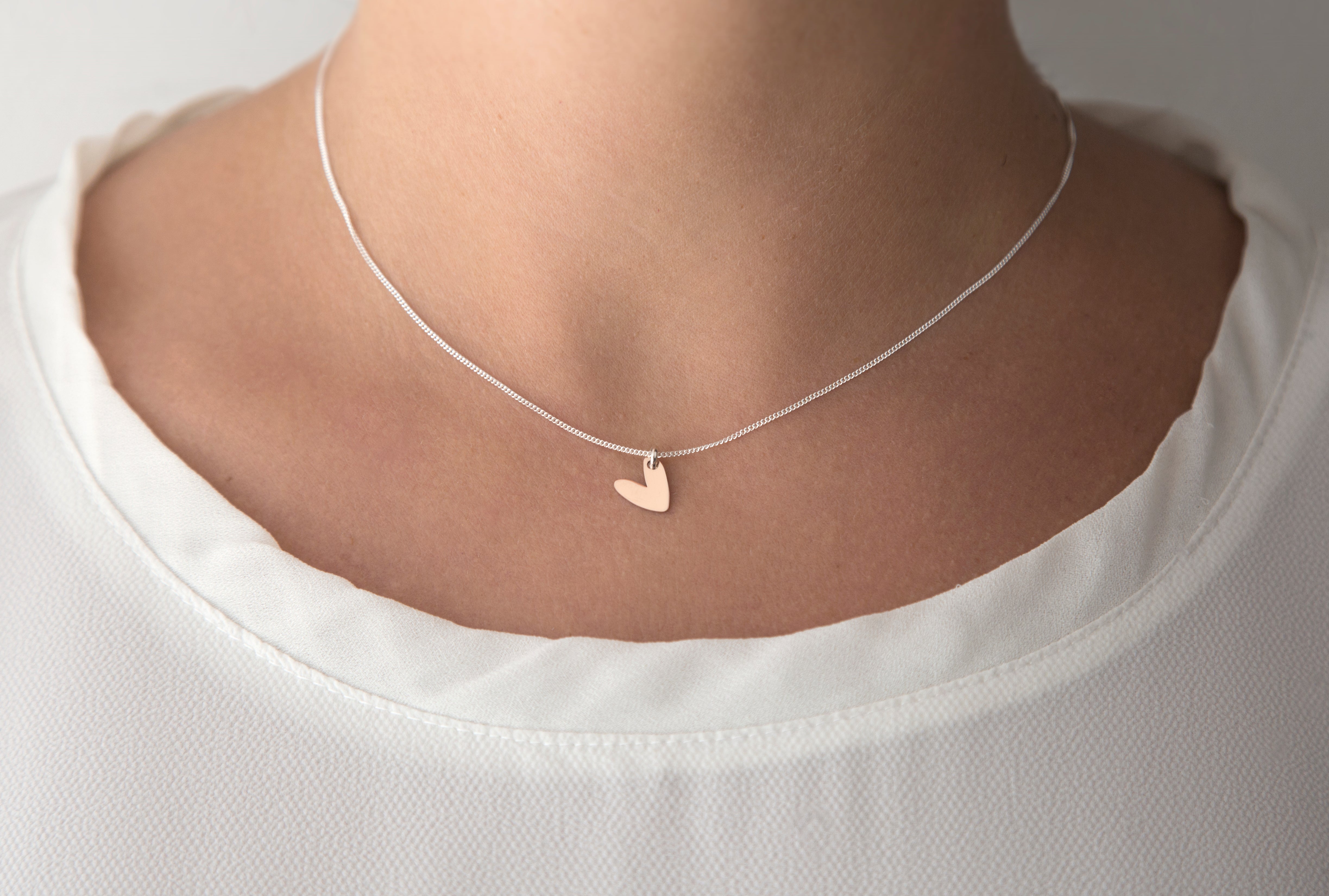 Girocollo Together in argento con ciondolo cuore in oro – Cuori e